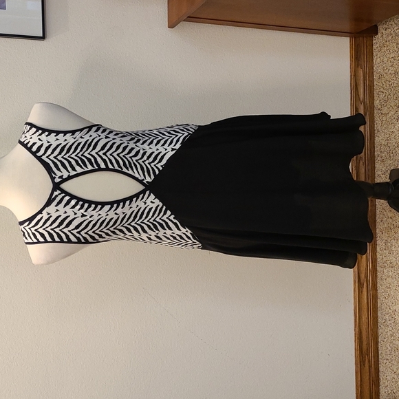 4. Free People Walk in the Park white and black print back cutout minidress - Picture 8 of 16